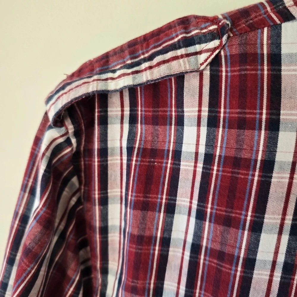 Blue Mariethe Francois Girbaud Plaid Long Sleeve Button Down Shirt XXXL‎